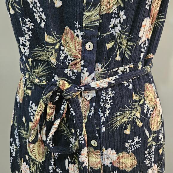Everly Large Floral Button Down Off-Shoulder Dress - Picture 3 of 7